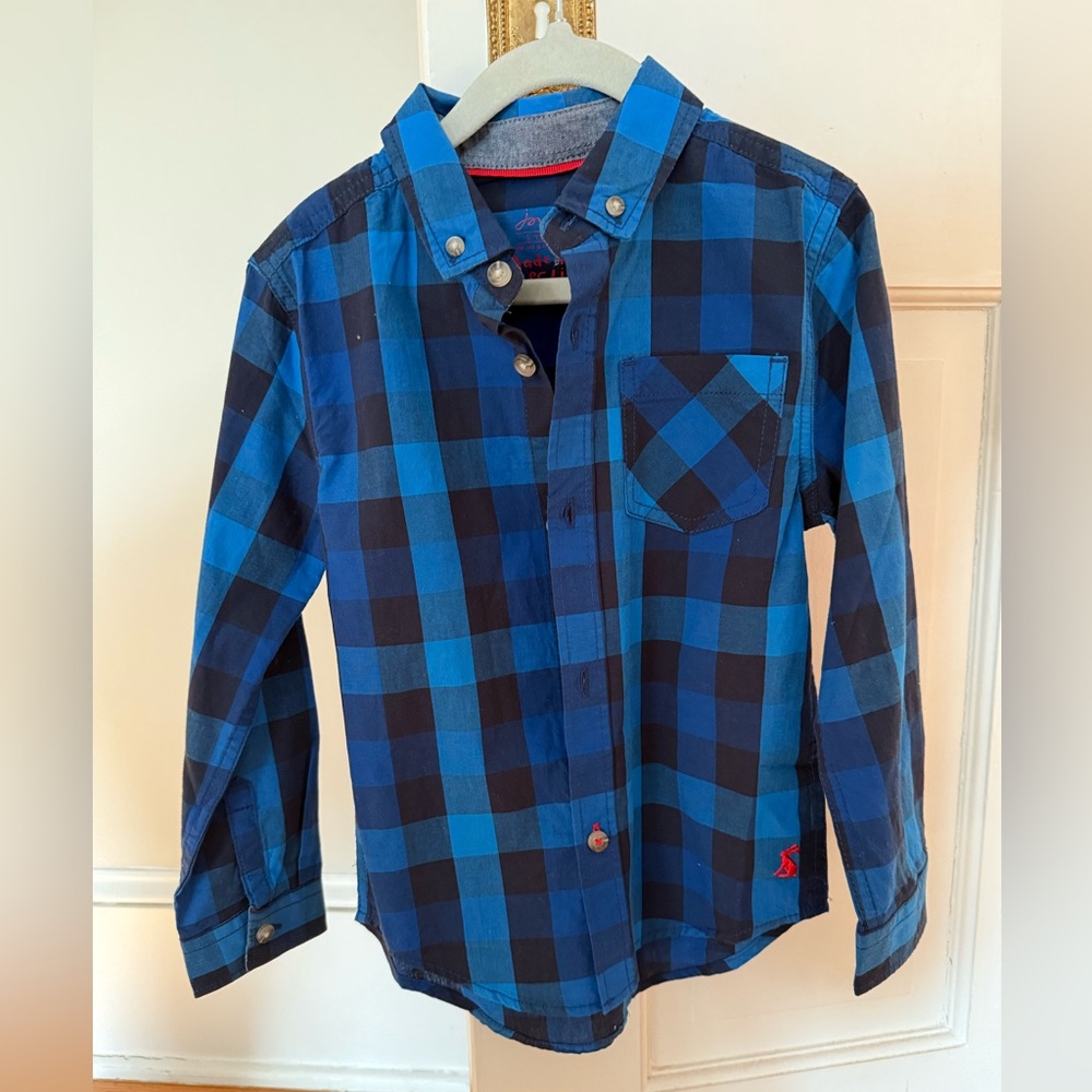 Blue Plaid Kids Button down Shirt